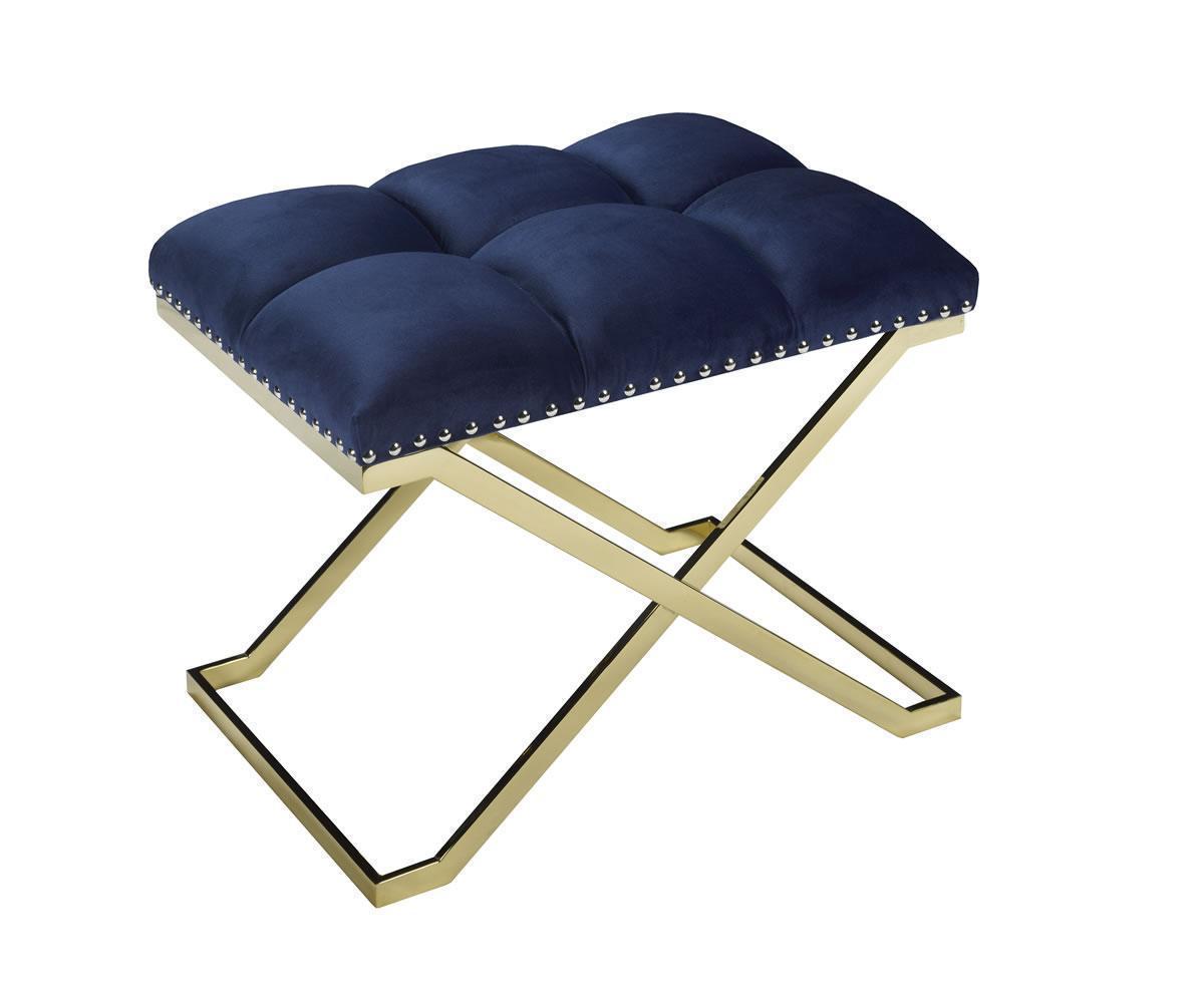 Banc Capitonné en Daim avec Pieds en Acier Inoxydable - Élégance et Durabilité ( Meuble Mtl )