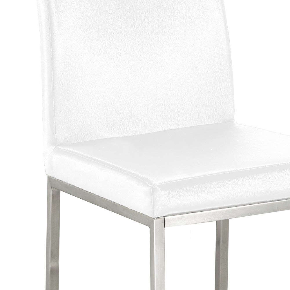 Chaise de comptoir Havana : similicuir blanc