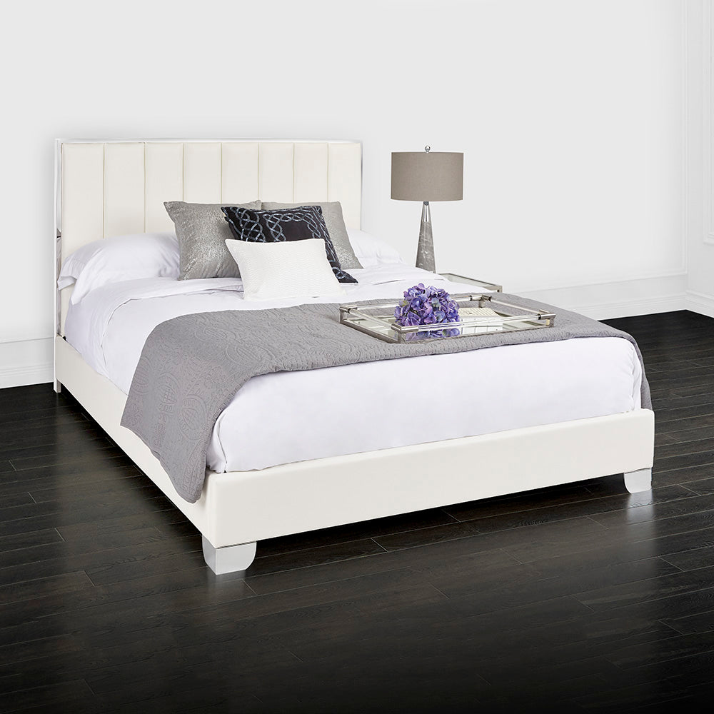 Lit Uriel : Similicuir blanc