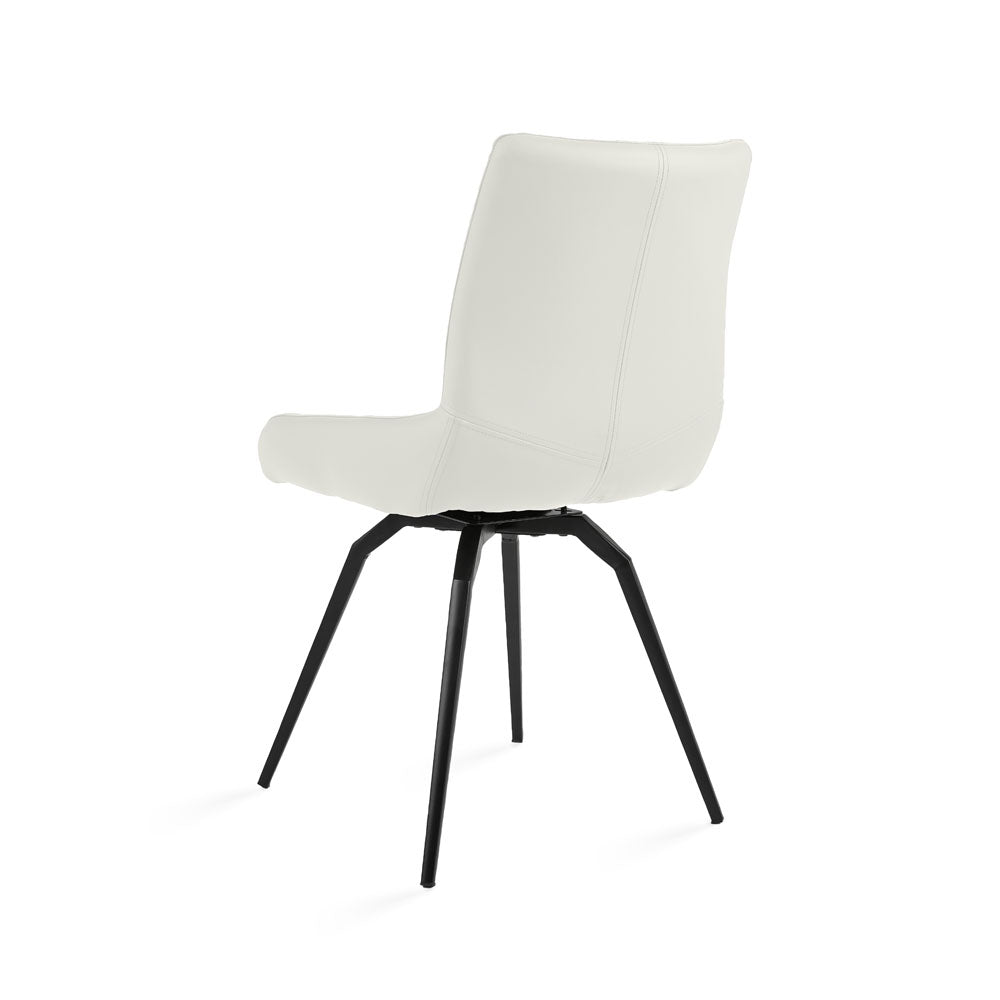 Chaise pivotante Nona : similicuir blanc