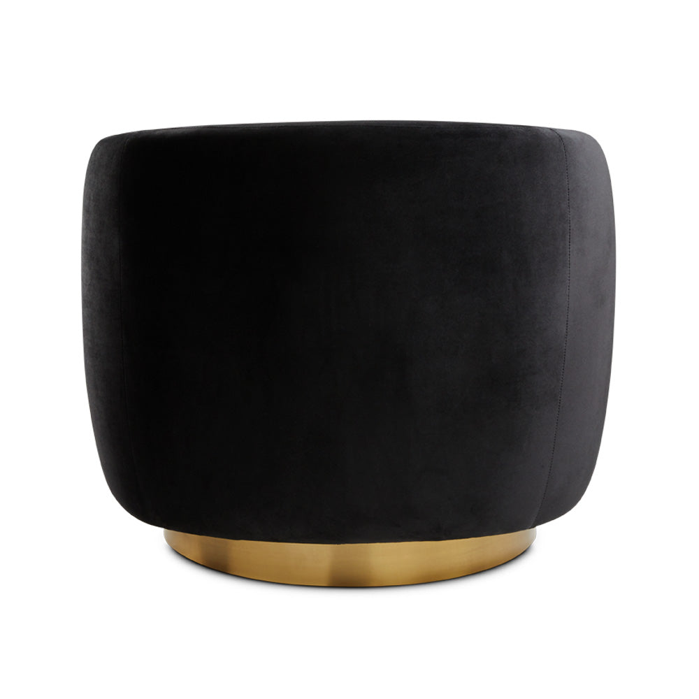 Fauteuil d'appoint Aspen Gold : velours noir