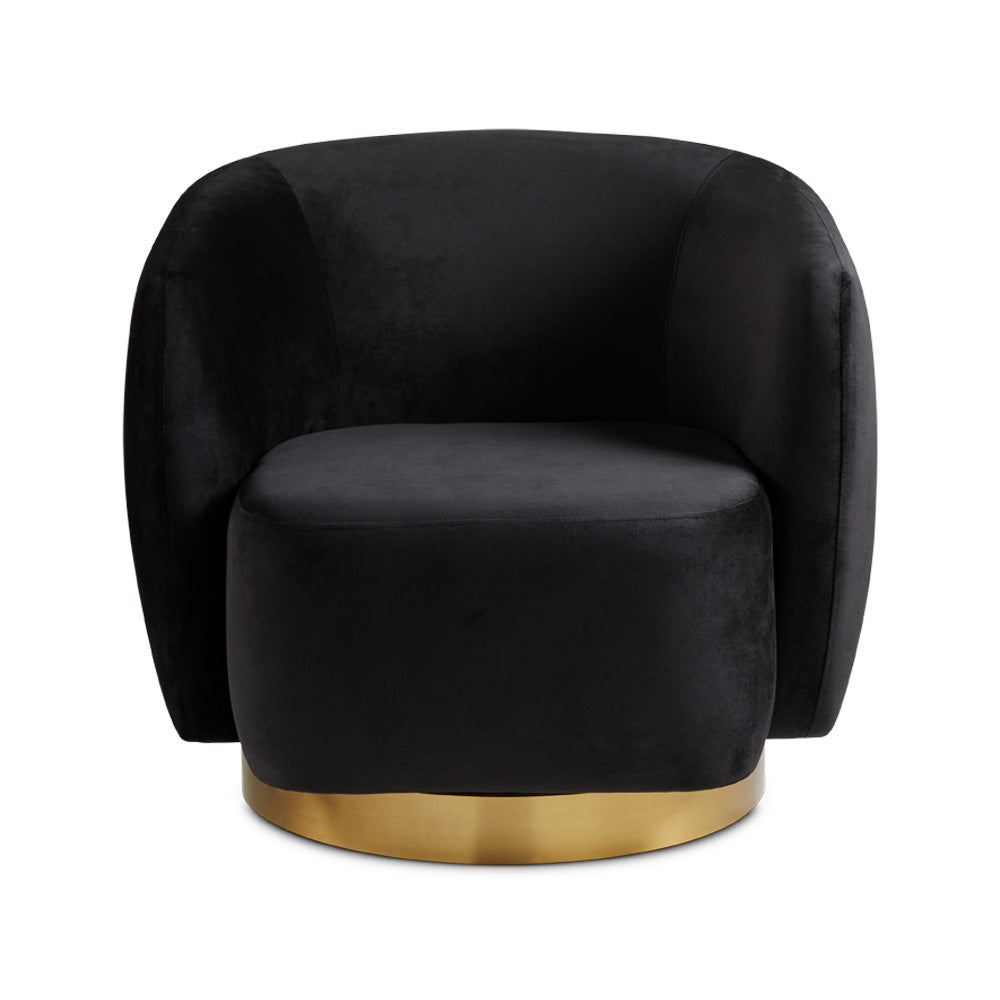 Fauteuil d'appoint Aspen Gold : velours noir