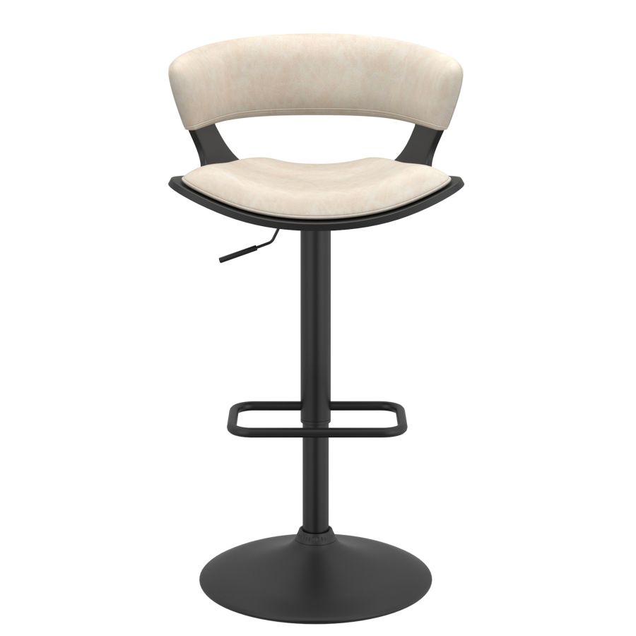 Tabouret réglable Rover Air Lift en ivoire et noir ( Meuble Mtl )