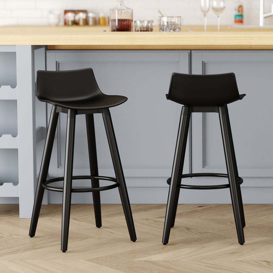 Rango 26" Tabouret de comptoir, ensemble de 2, en noir ( Meuble Mtl )