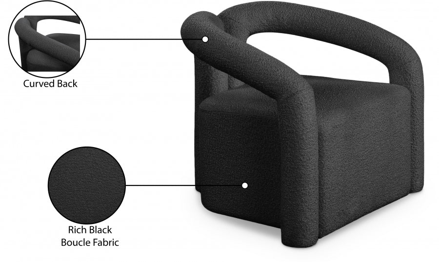 Fauteuil d'appoint en tissu boucle Otto