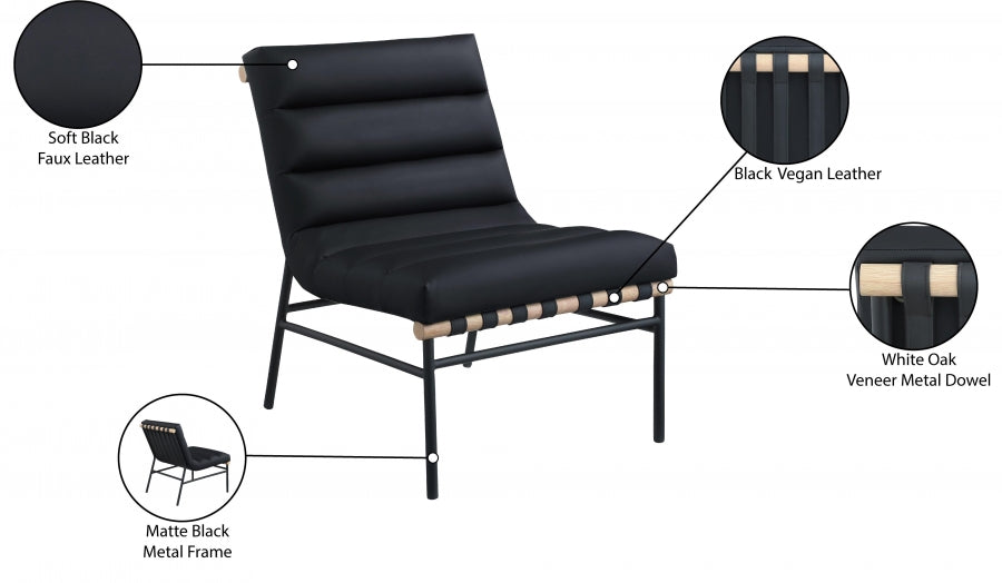 Fauteuil d'appoint en cuir végétalien Burke