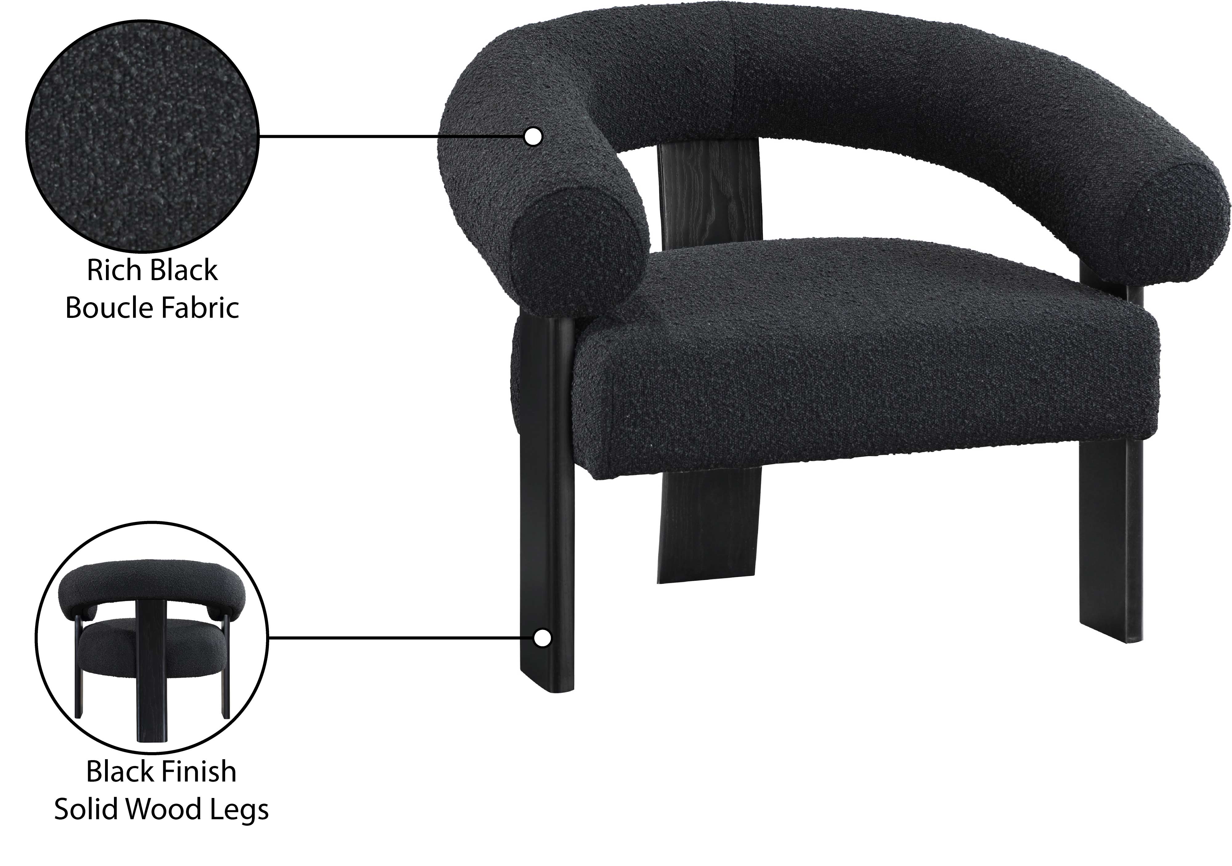 Fauteuil d'appoint en tissu boucle Winston