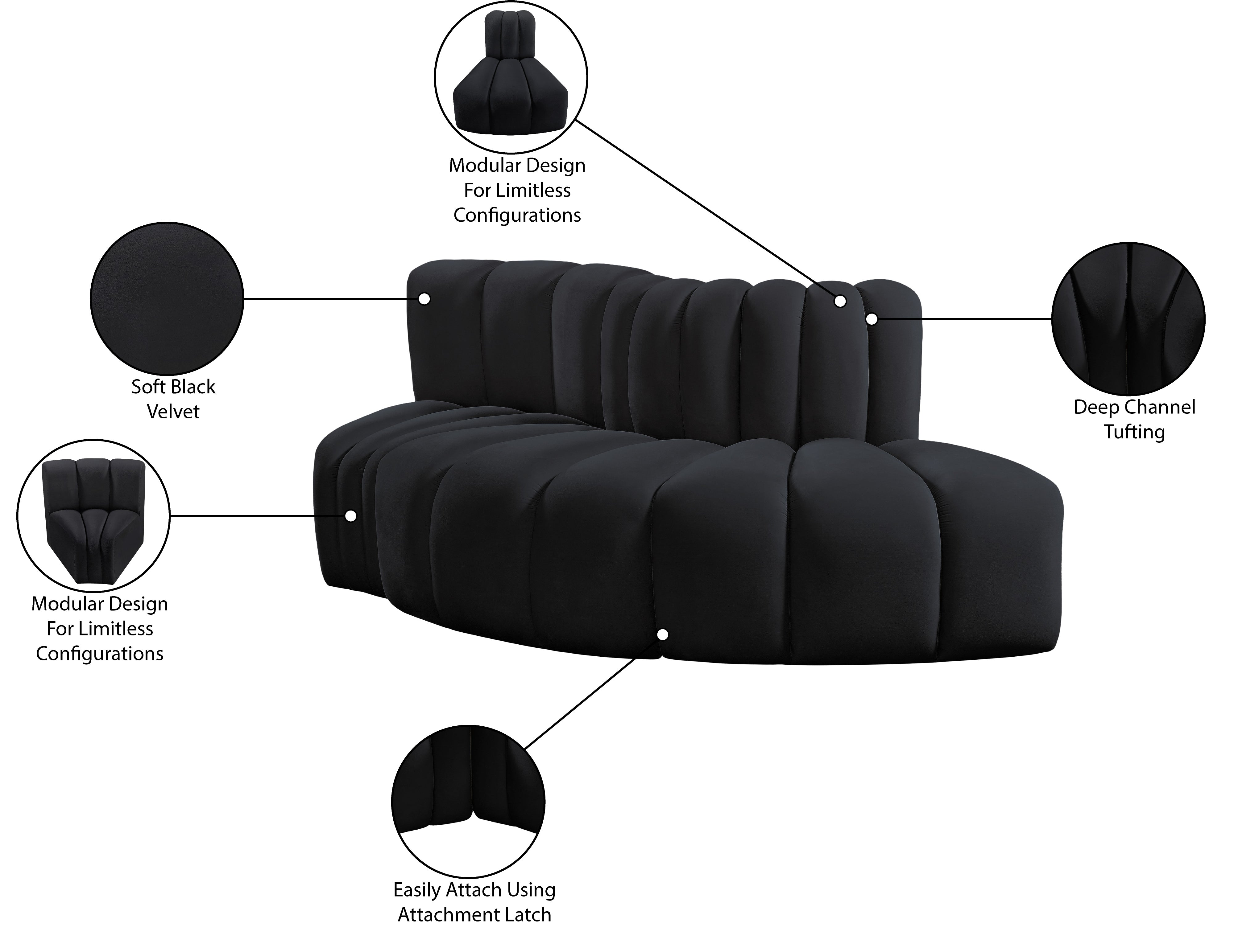 Arc Velours 3pc. En coupe