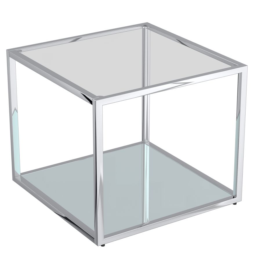 Casini grande table basse carrée en argent ( Meuble Mtl )