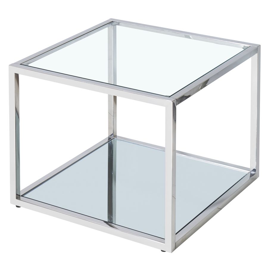 Casini grande table basse carrée en argent ( Meuble Mtl )