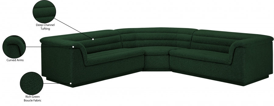 Sectionnel en tissu bouclé Cascade