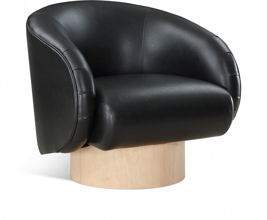 Fauteuil d'appoint pivotant en cuir végétalien Gibson