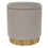 Pouf de rangement rond Alya en gris chaud et naturel