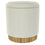 Pouf de rangement rond Alya en blanc et naturel