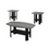 SET DE TABLE - SET 3PCS / NOIR / PLATEAU GRIS