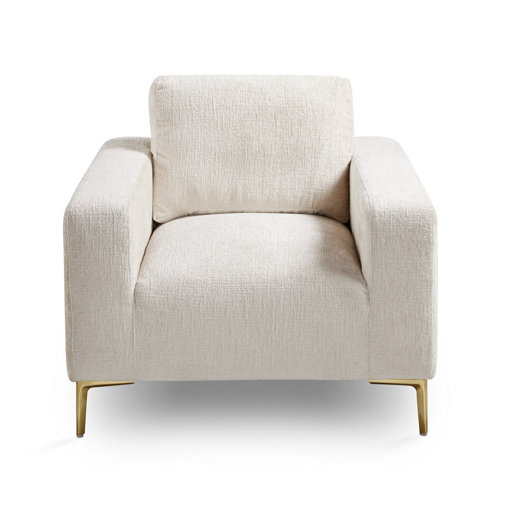 Fauteuil d'appoint Franco Gold : Chenille grise
