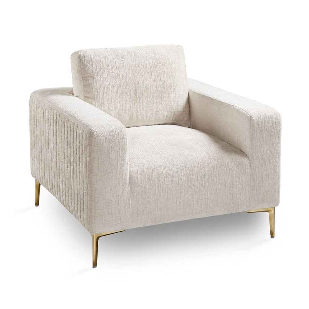 Fauteuil d'appoint Franco Gold : Chenille grise