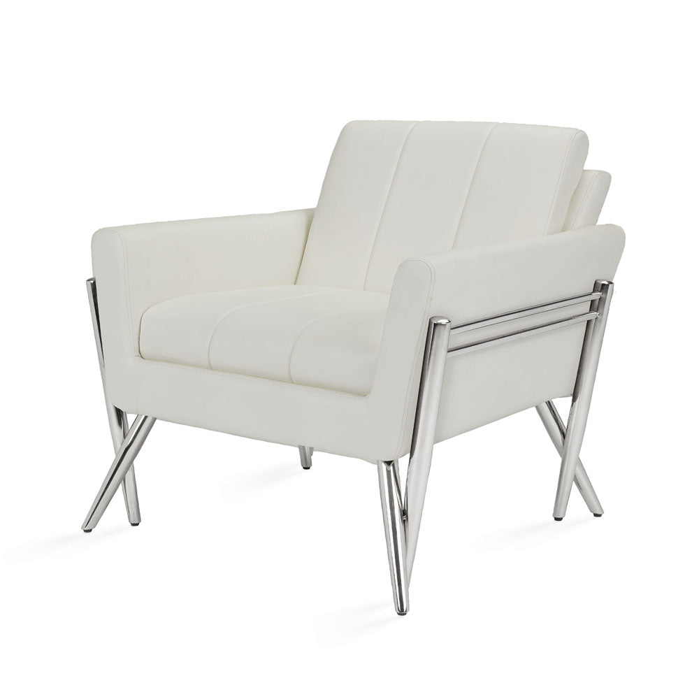 Chaise d'appoint Morgan : similicuir blanc