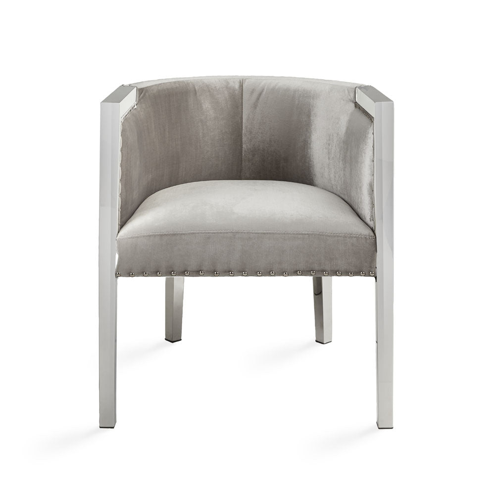Chaise d'appoint Elvis : velours gris