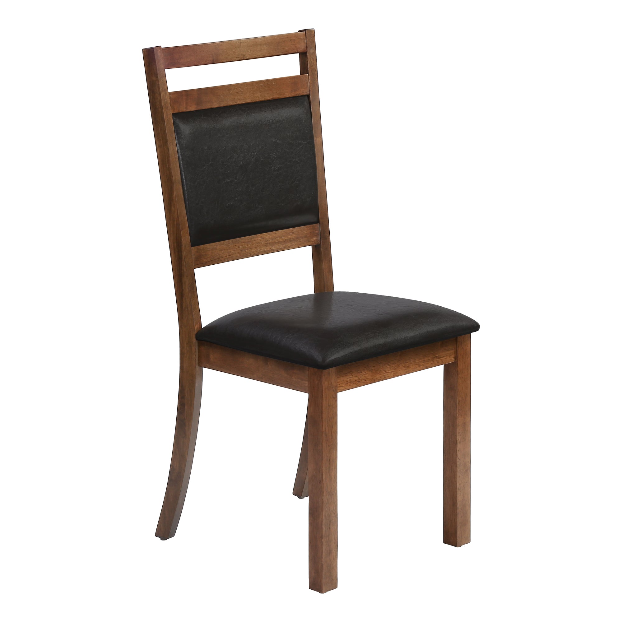 CHAISE DE SALLE À MANGER - 2PCS / 40"H NOYER BRUN / PU BRUN FONCÉ ( Meuble Mtl )