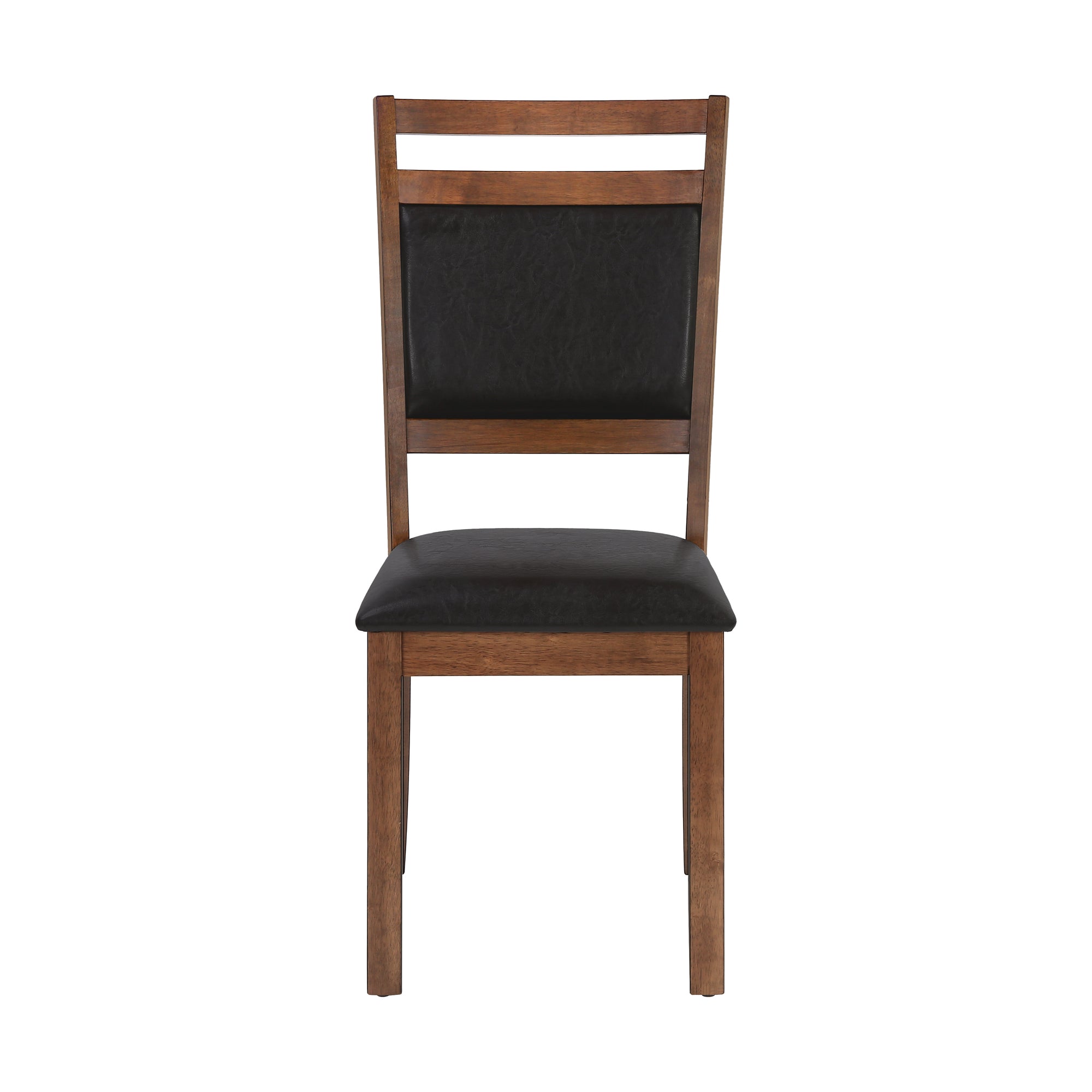 CHAISE DE SALLE À MANGER - 2PCS / 40"H NOYER BRUN / PU BRUN FONCÉ ( Meuble Mtl )