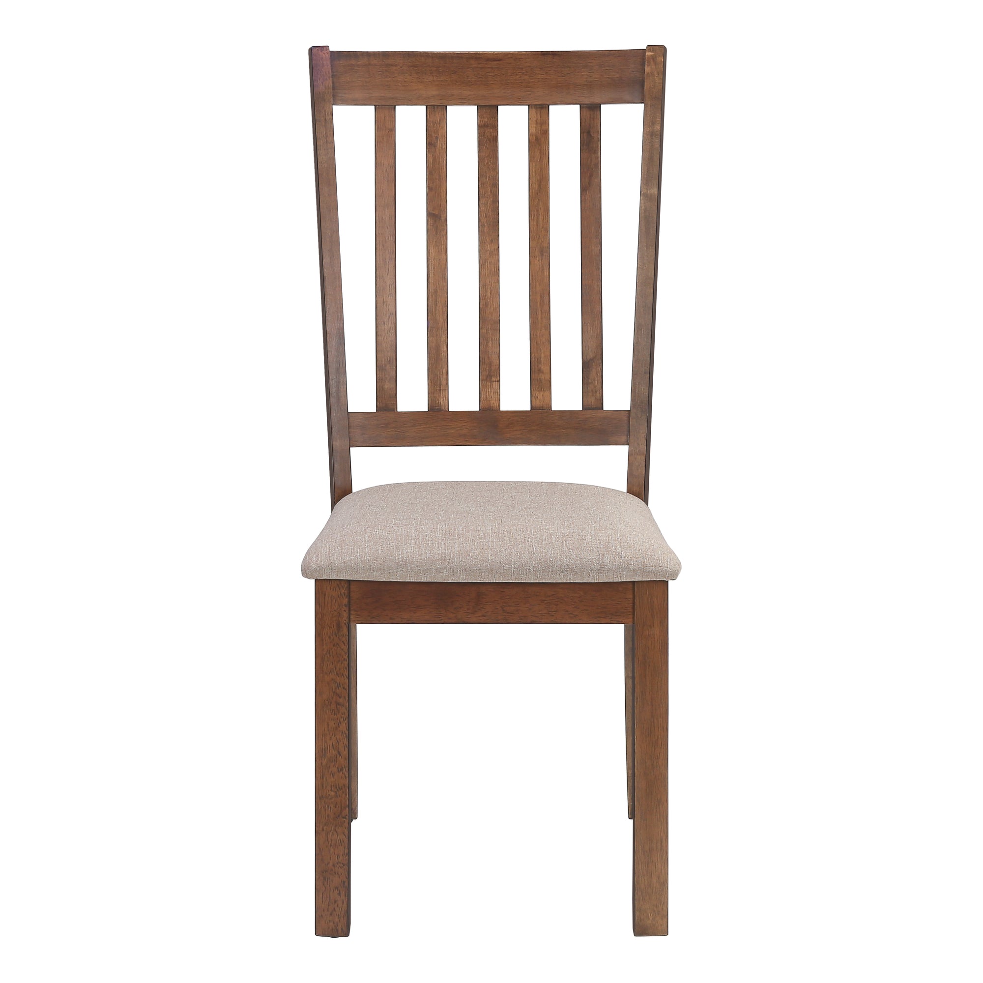 CHAISE DE SALLE À MANGER - 2PCS / 40"H NOYER BRUN / TISSU BEIGE ( Meuble Mtl )