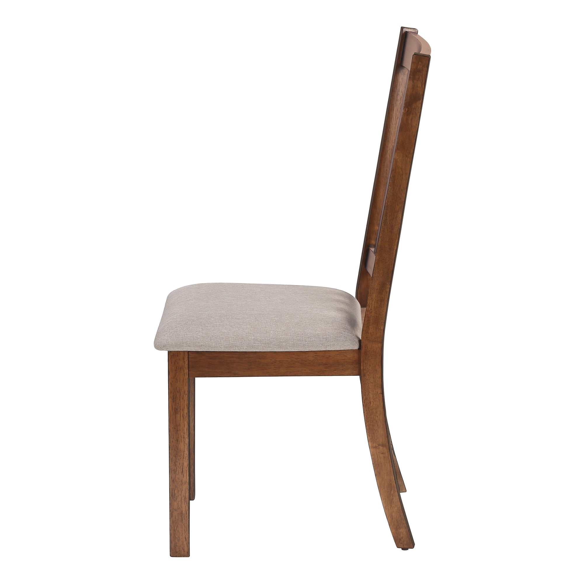 CHAISE DE SALLE À MANGER - 2PCS / 40"H NOYER BRUN / TISSU BEIGE ( Meuble Mtl )