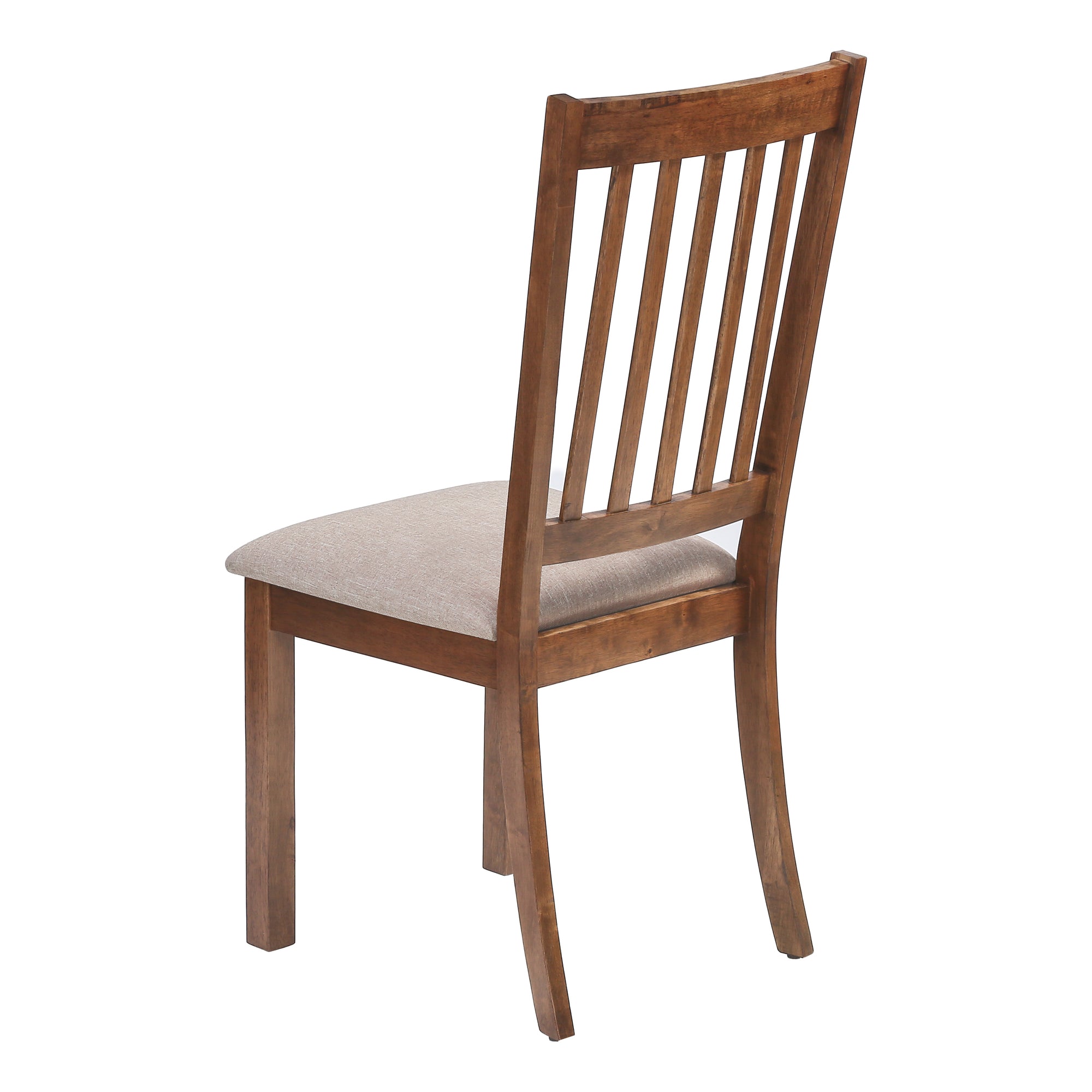 CHAISE DE SALLE À MANGER - 2PCS / 40"H NOYER BRUN / TISSU BEIGE ( Meuble Mtl )