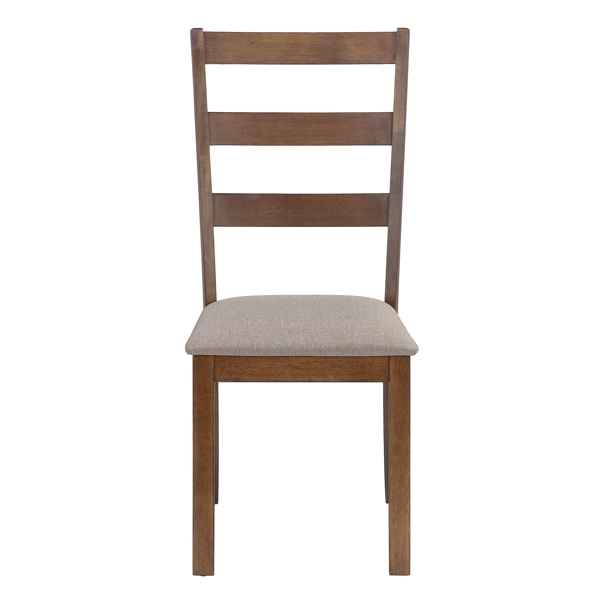 CHAISE DE SALLE À MANGER - 2PCS / 40"H NOYER BRUN / TISSU BEIGE ( Meuble Mtl )