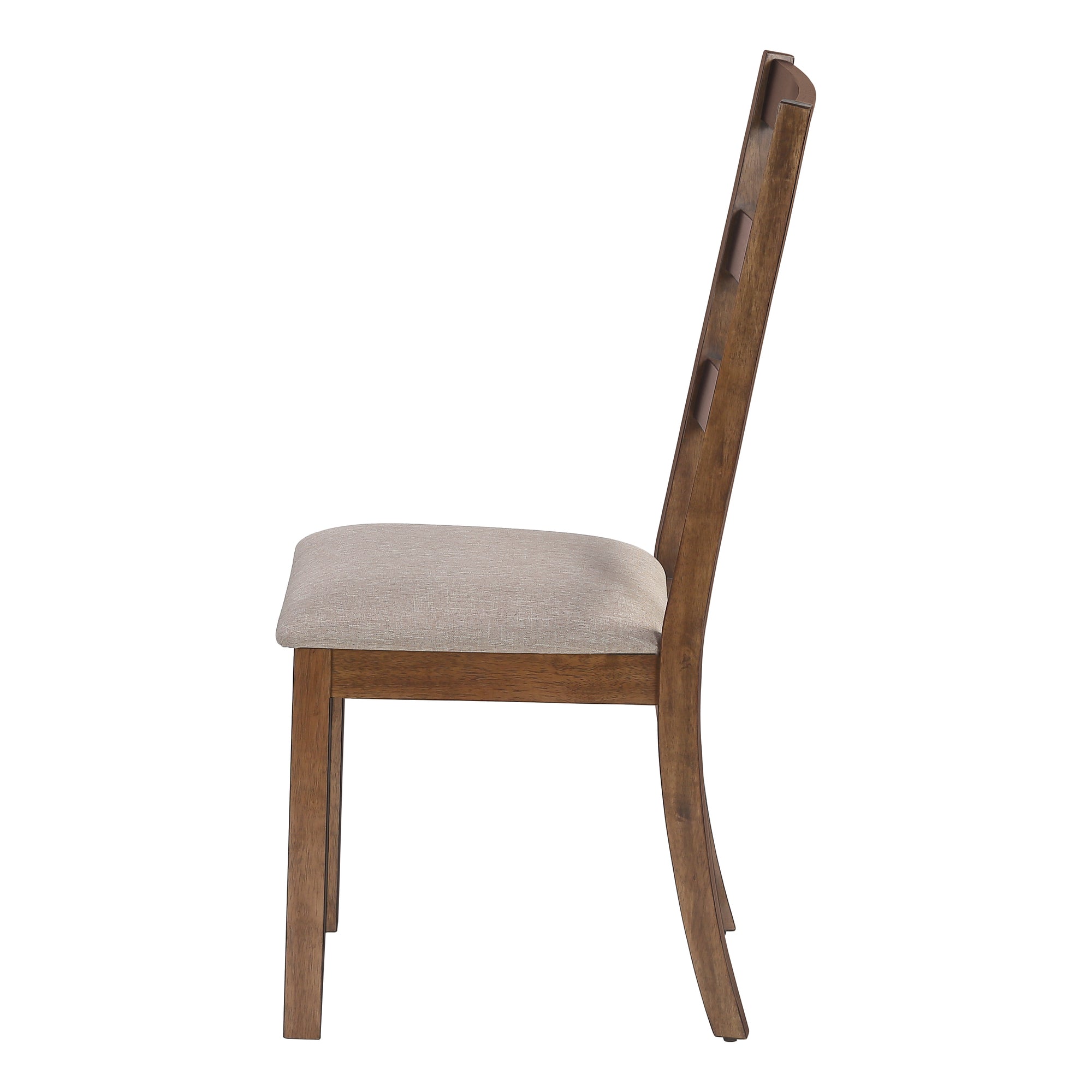 CHAISE DE SALLE À MANGER - 2PCS / 40"H NOYER BRUN / TISSU BEIGE ( Meuble Mtl )