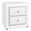 TABLE DE NUIT CHAMBRE - 21"H / SIMILI-CUIR BLANC ( Meuble Mtl )