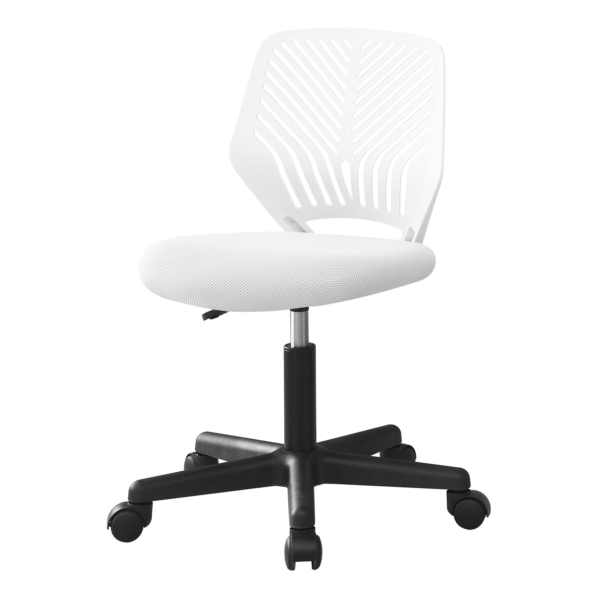 CHAISE DE BUREAU - JUVENILE BLANCHE / PIETEMENT NOIR SUR ROULETTES ( Meuble Mtl )