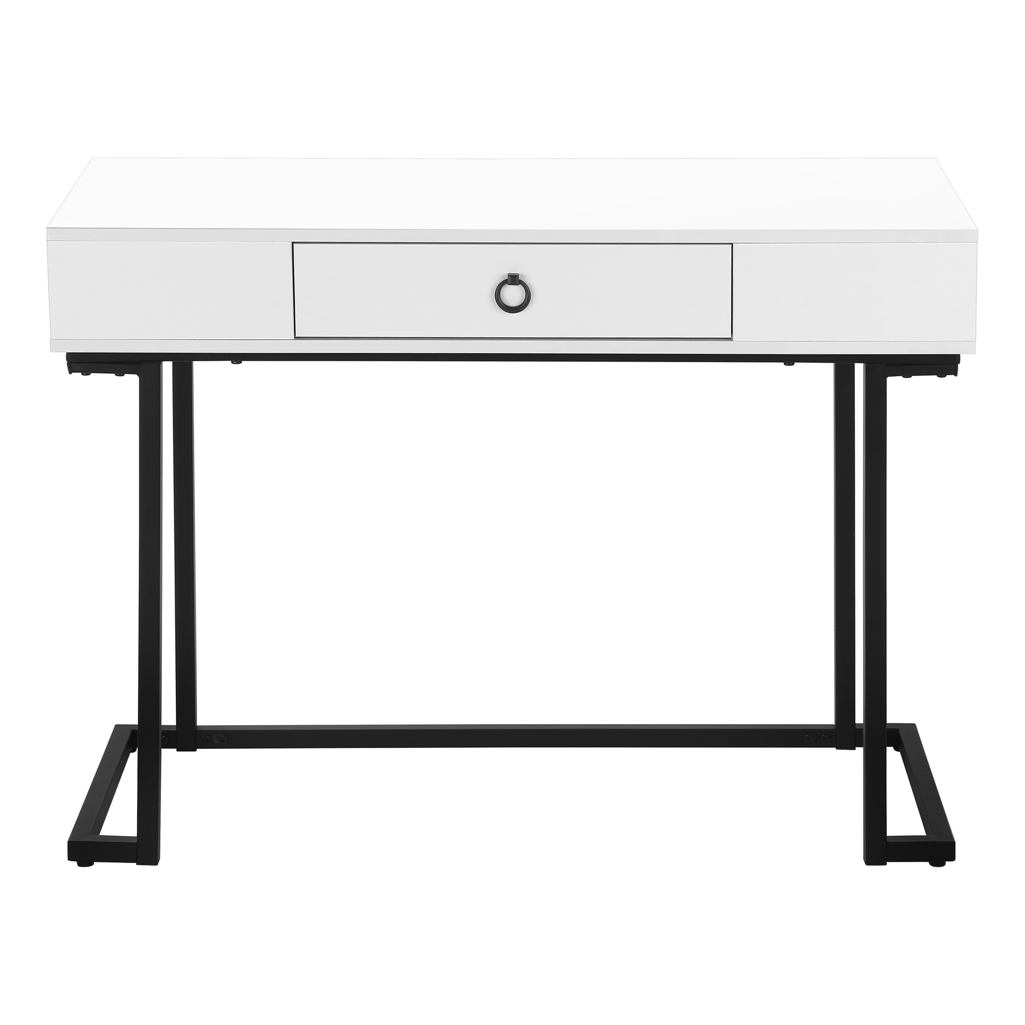 BUREAU D'ORDINATEUR - 42"L / BLANC / METAL NOIR