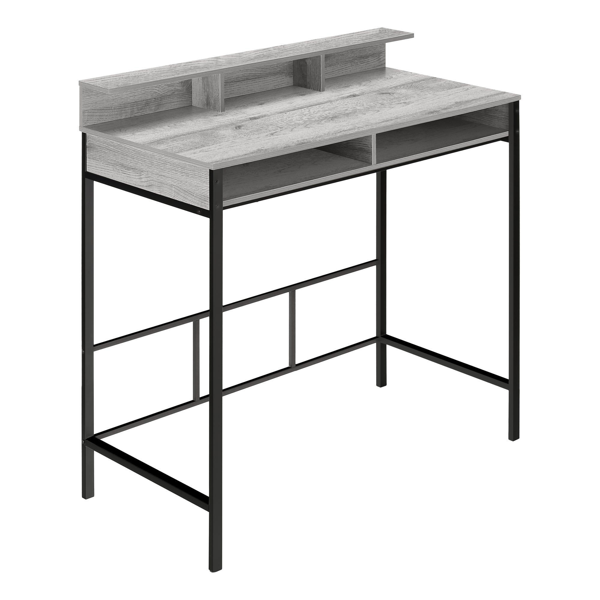 BUREAU D'ORDINATEUR - 48"L / GRIS / NOIR HAUTEUR DEBOUT ( Meuble Mtl )