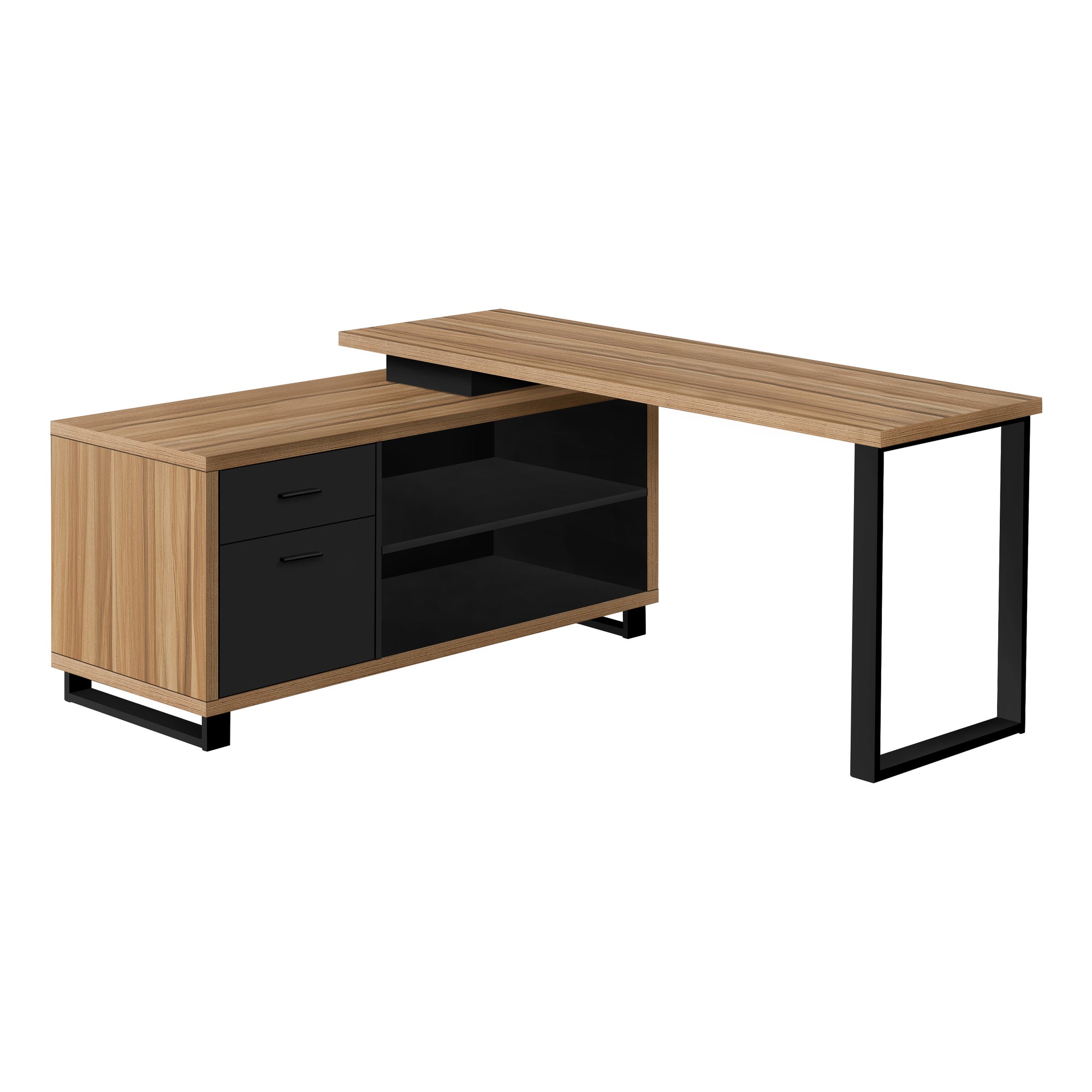 BUREAU D'ORDINATEUR - 72"L RÉCUPÉRÉ / COIN EXÉCUTIF NOIR ( Meuble Mtl )