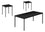 ENSEMBLE DE TABLE - ENSEMBLE 3PCS / NOIR / MÉTAL NOIR