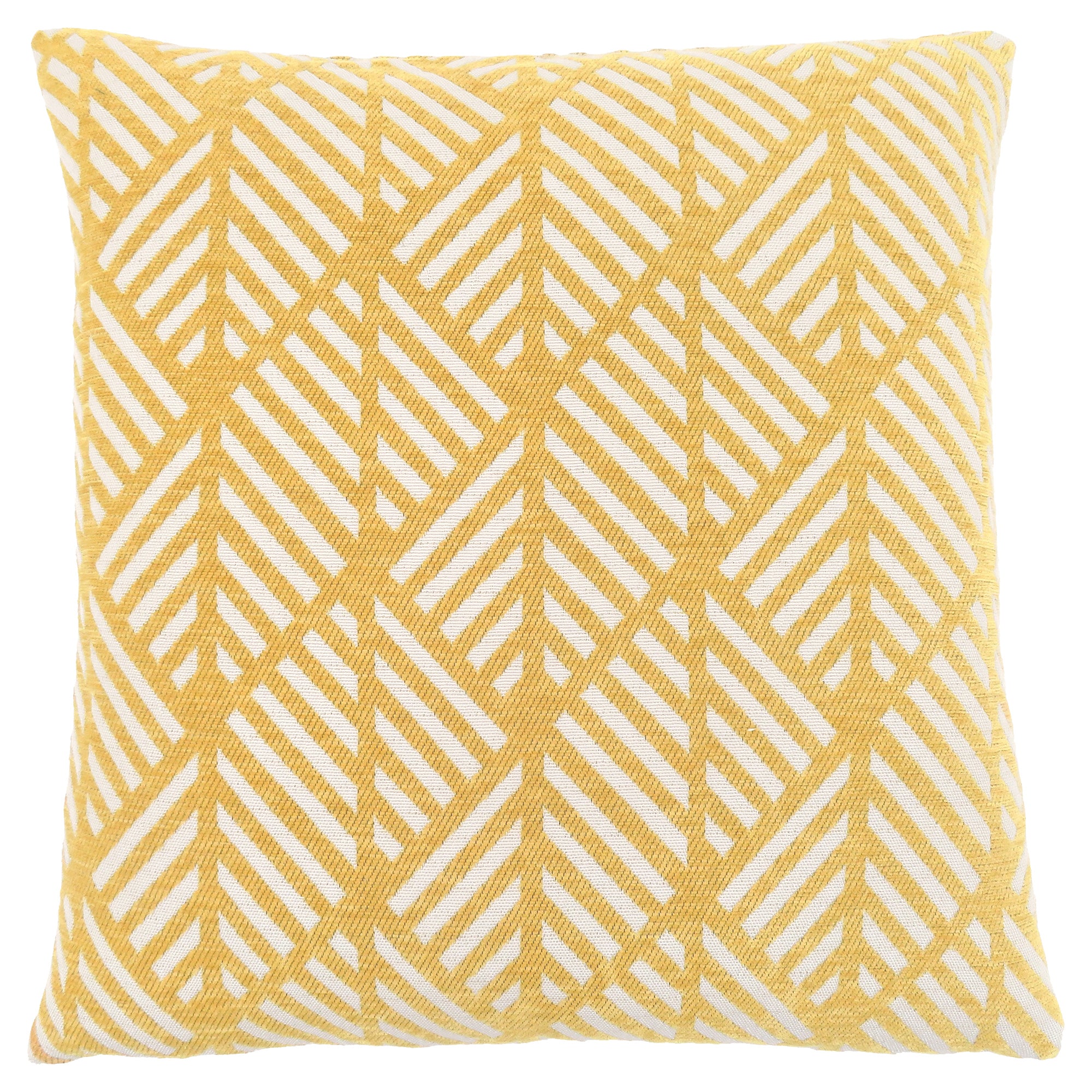 COUSSIN - 18"X 18" / MOTIF GÉOMÉTRIQUE JAUNE / 1PC ( Meuble Mtl )