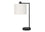 ÉCLAIRAGE - LAMPE DE TABLE 19"H MÉTAL NOIR / ABAT-JOUR IVOIRE /USB