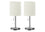 ÉCLAIRAGE - LAMPE DE TABLE 2PCS/17" H MÉTAL NICKEL/IVOIRE/USB