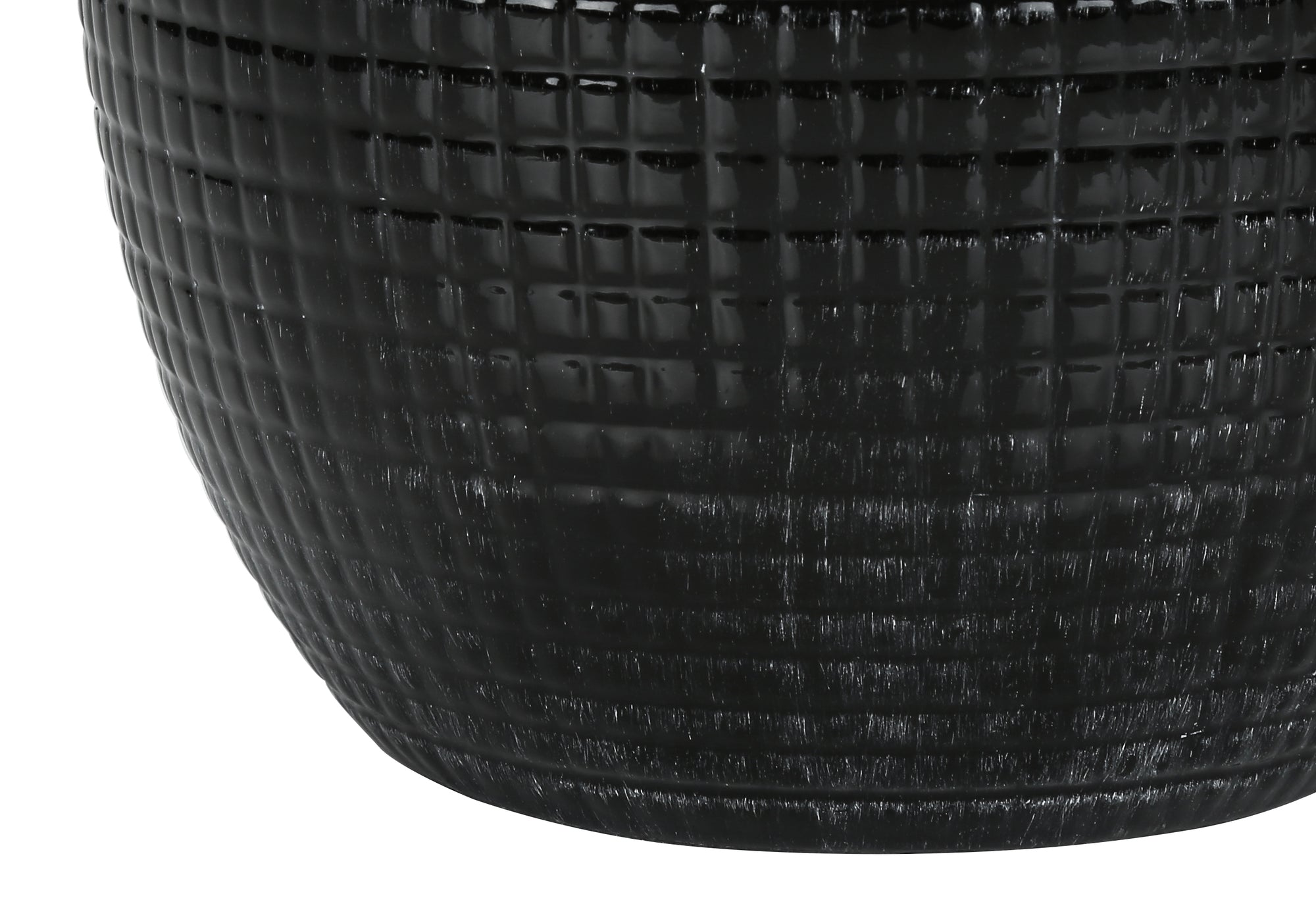 ÉCLAIRAGE - LAMPE DE TABLE 26"H CÉRAMIQUE NOIRE / ABAT-JOUR IVOIRE