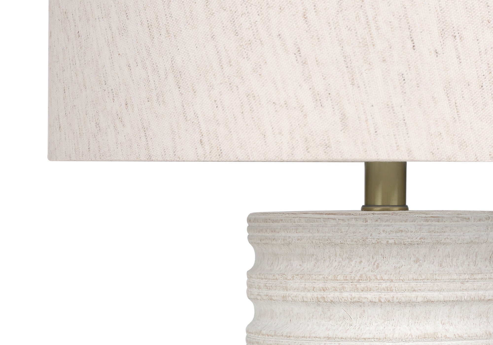 ÉCLAIRAGE - LAMPE DE TABLE 28"H RÉSINE CRÈME / ABAT-JOUR IVOIRE