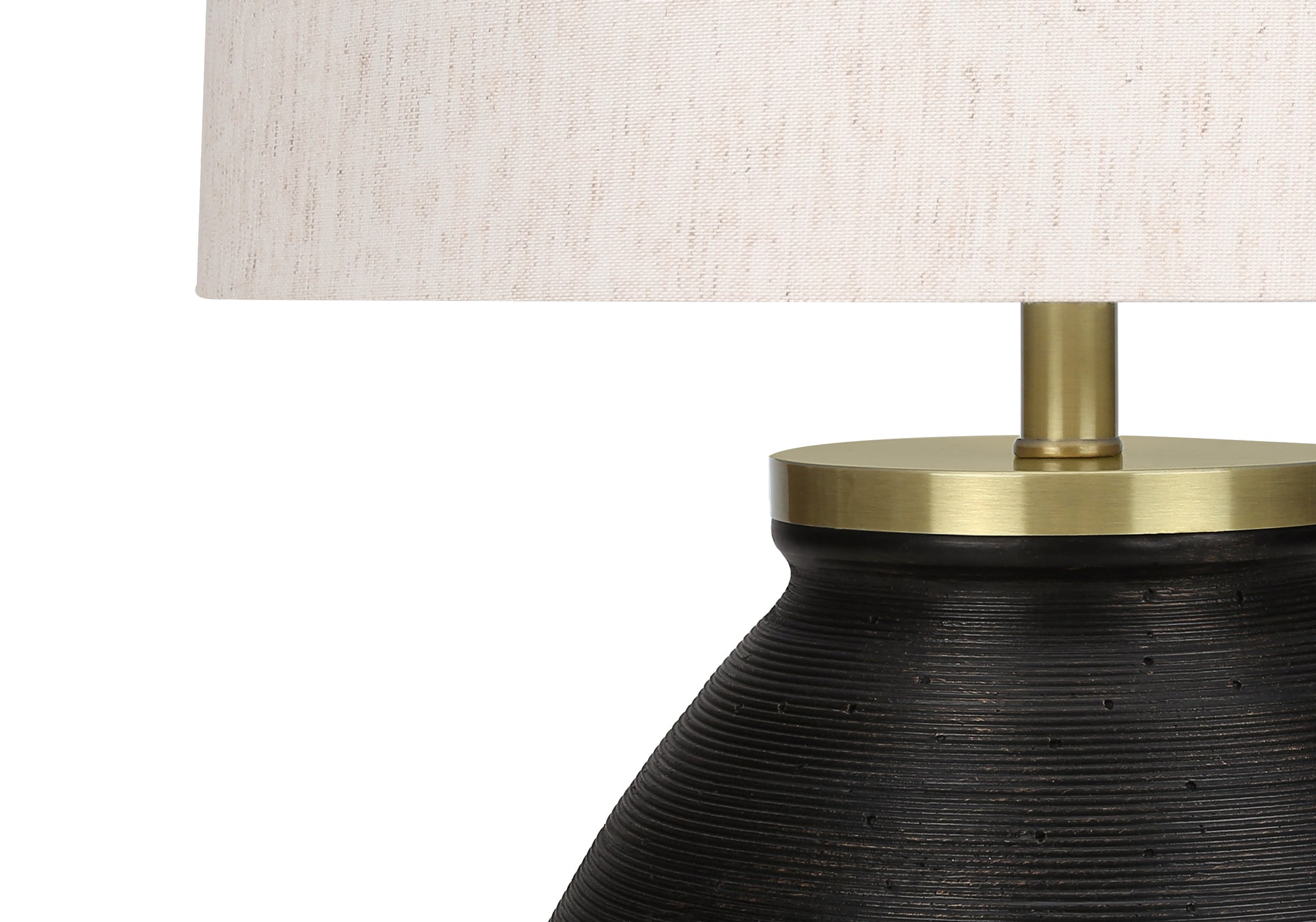 ÉCLAIRAGE - LAMPE DE TABLE 25"H BÉTON NOIR / ABAT-JOUR IVOIRE