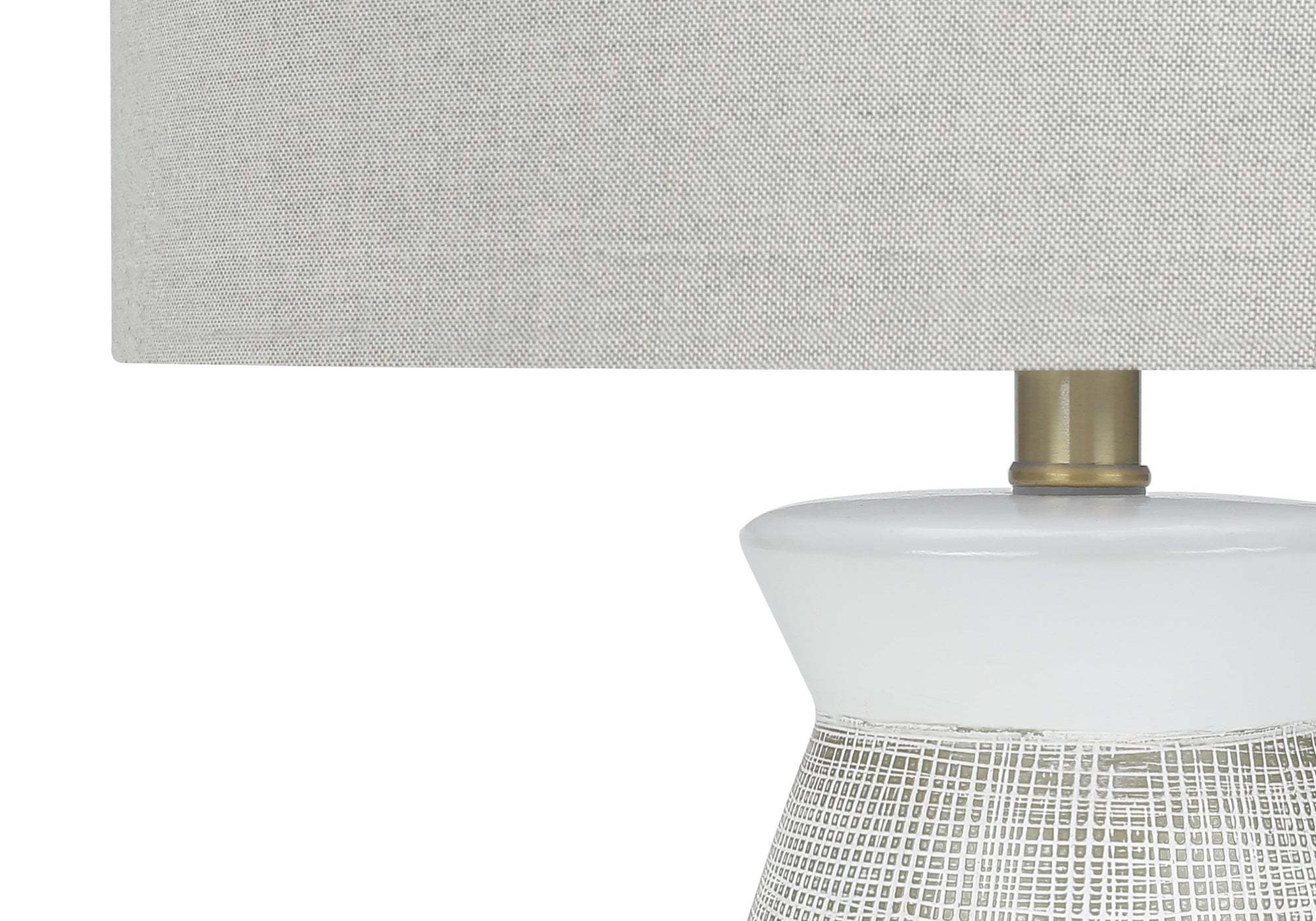 ÉCLAIRAGE - LAMPE DE TABLE 27"H CÉRAMIQUE GRIS / ABAT-JOUR GRIS
