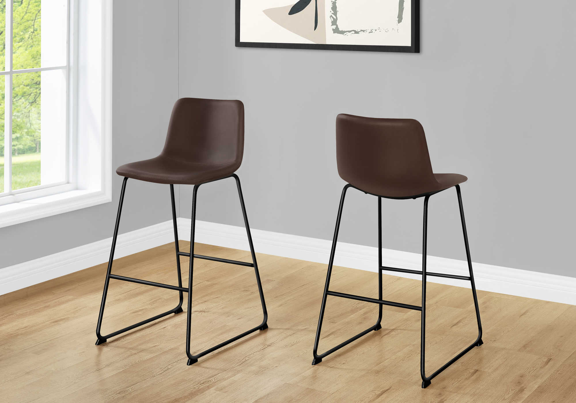 CHAISE DE BUREAU - SIMILI-CUIR MARRON / BUREAU DEBOUT ( Meuble Mtl )