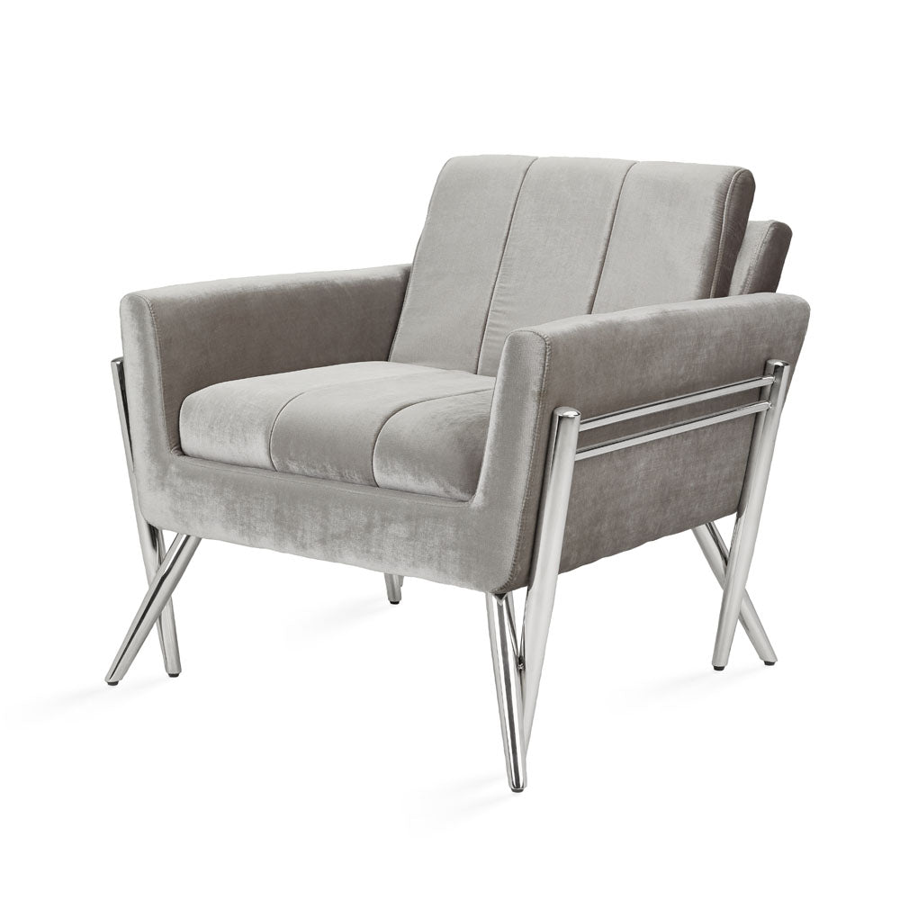 Chaise d'appoint Morgan : velours gris
