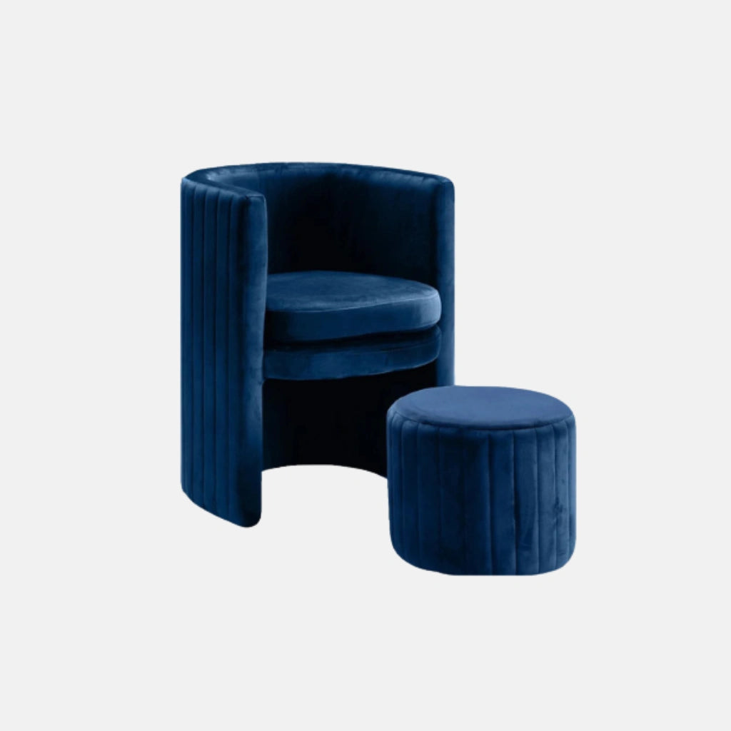 Ensemble de fauteuil d'appoint et repose-pieds en velours Selena