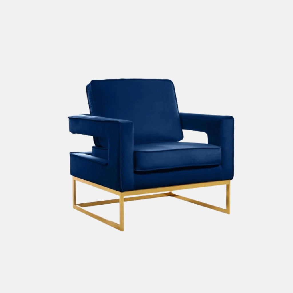 Chaise d'appoint en velours Noah