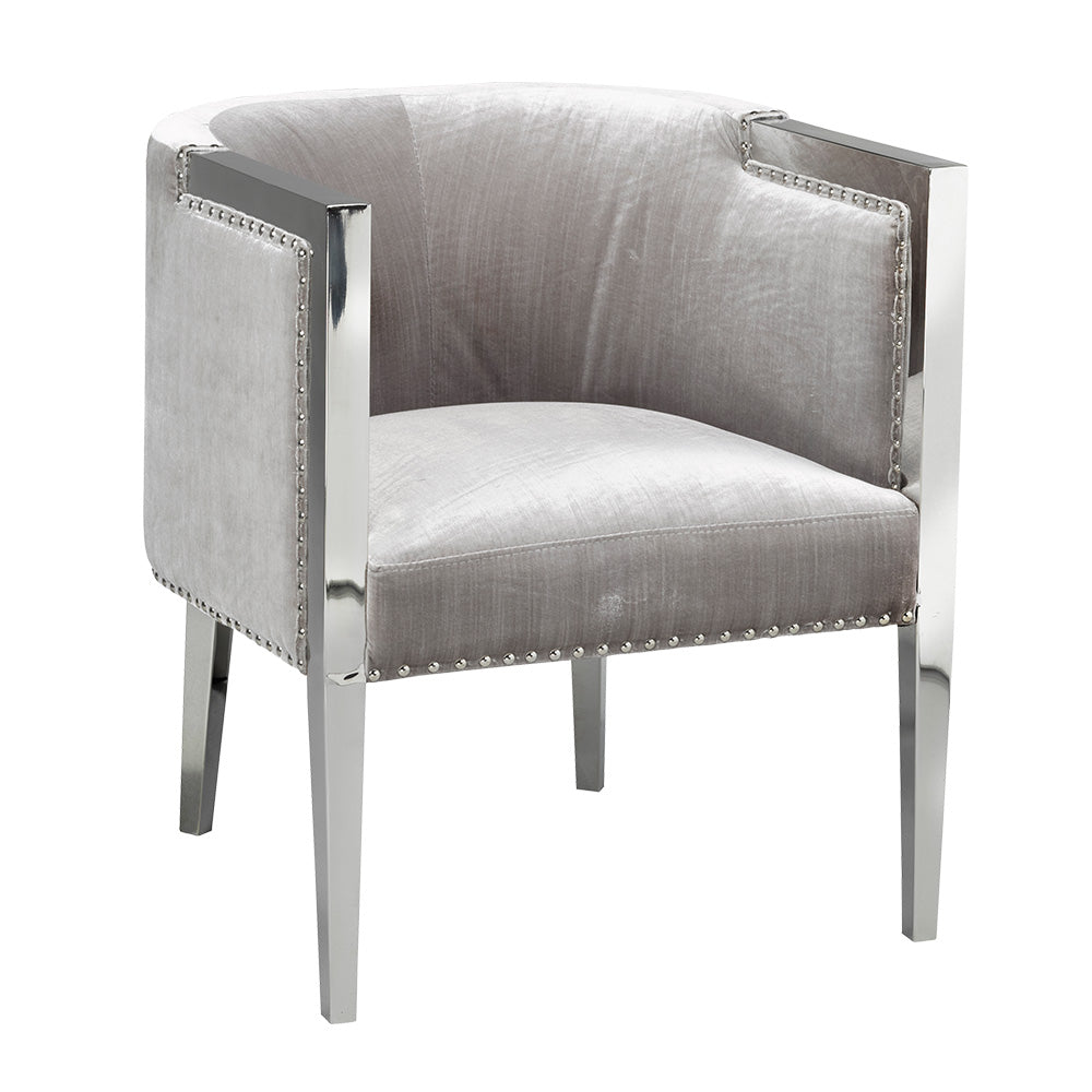 Chaise d'appoint Elvis : velours gris
