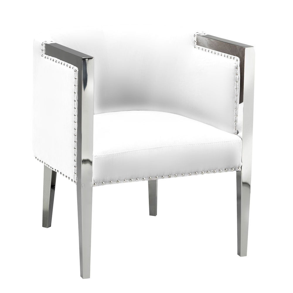 Chaise d'appoint Elvis : similicuir blanc