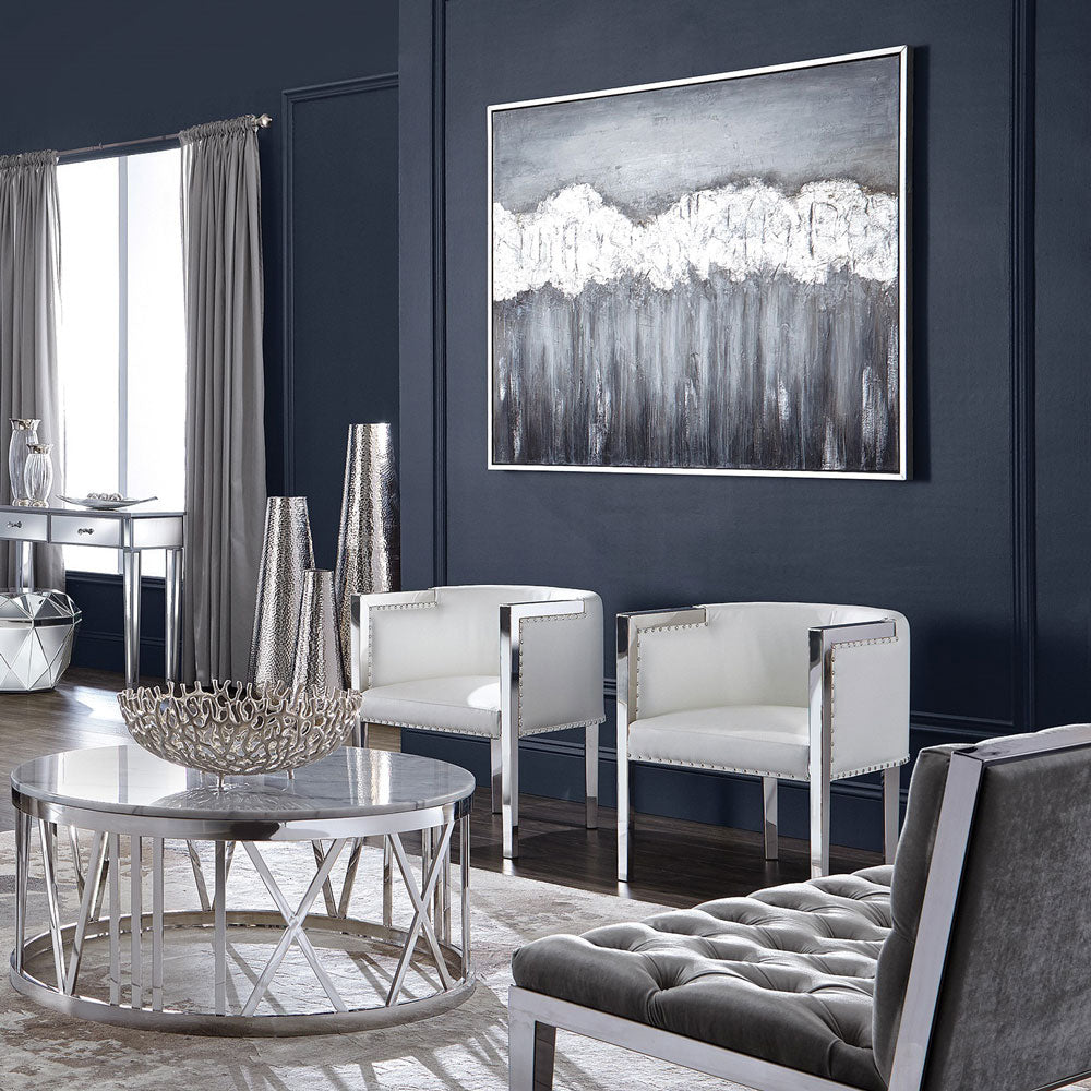 Chaise d'appoint Elvis : similicuir blanc